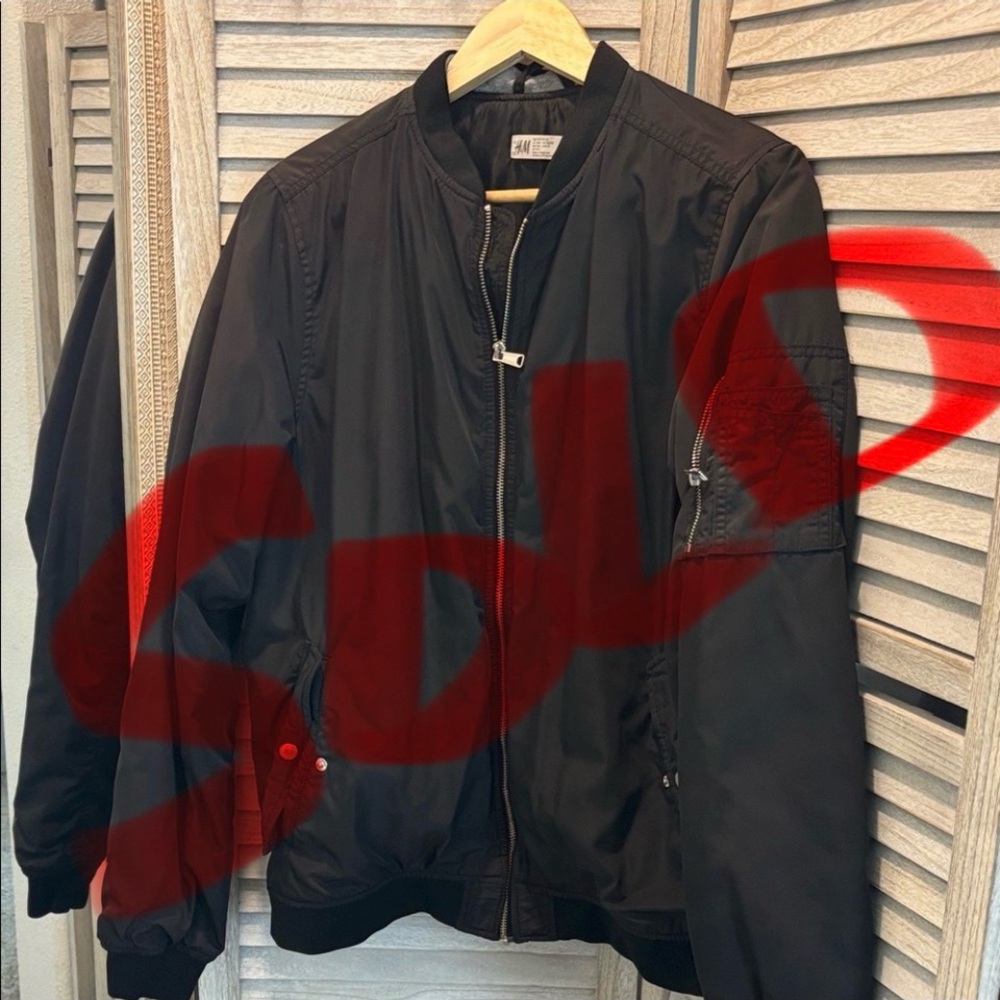 H&M Classic Black Bomber Jacket